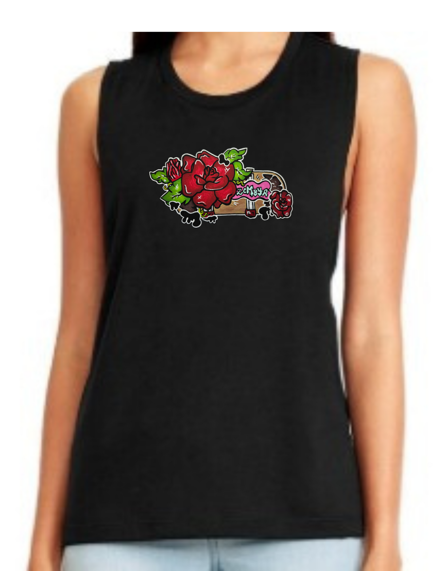 Camisole femme festival muscle Skate fleur
