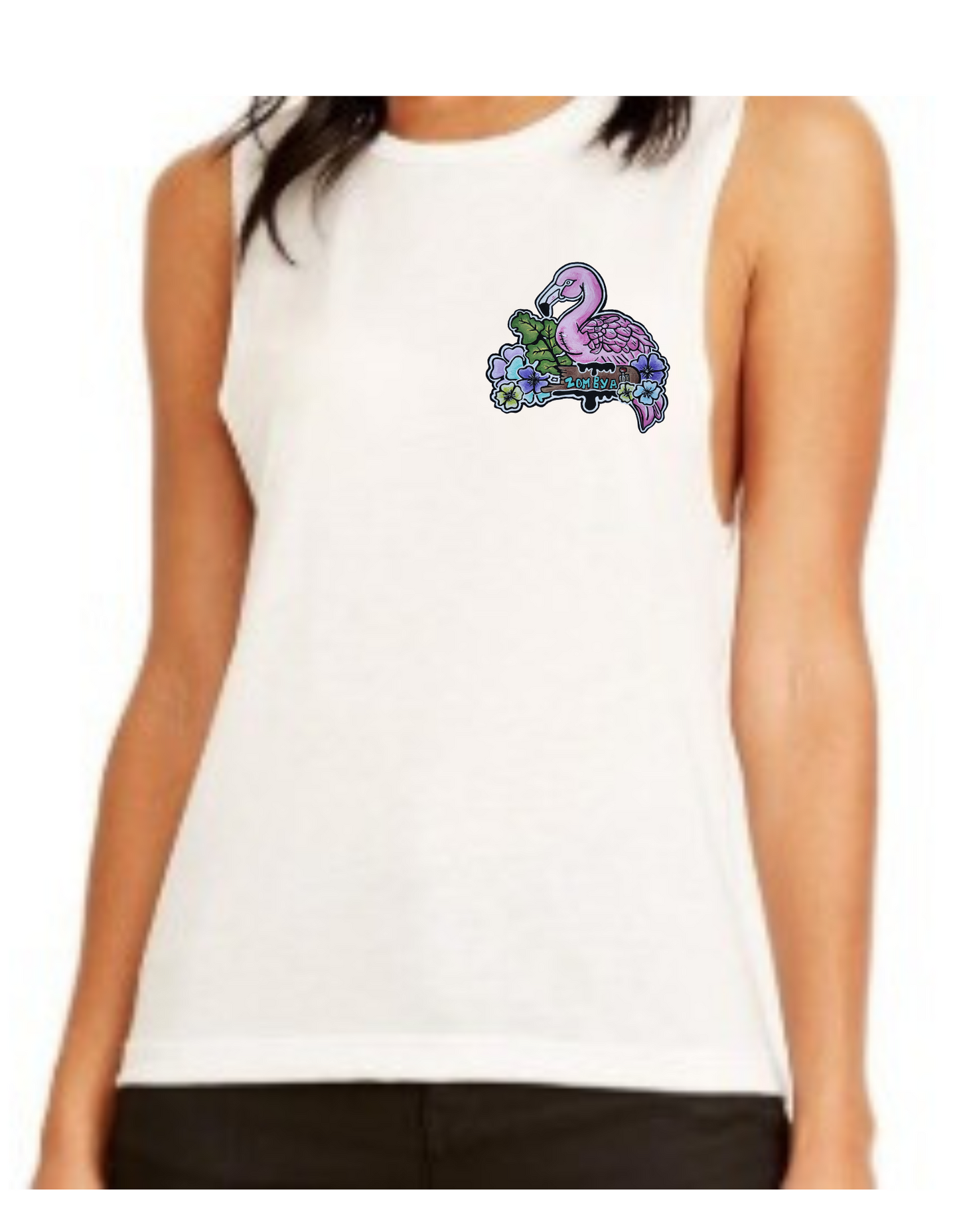 Camisole femme festival muscle flamant rose