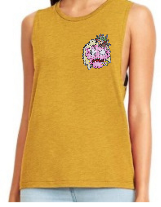 Camisole femme festival muscle Tête de zombie rose