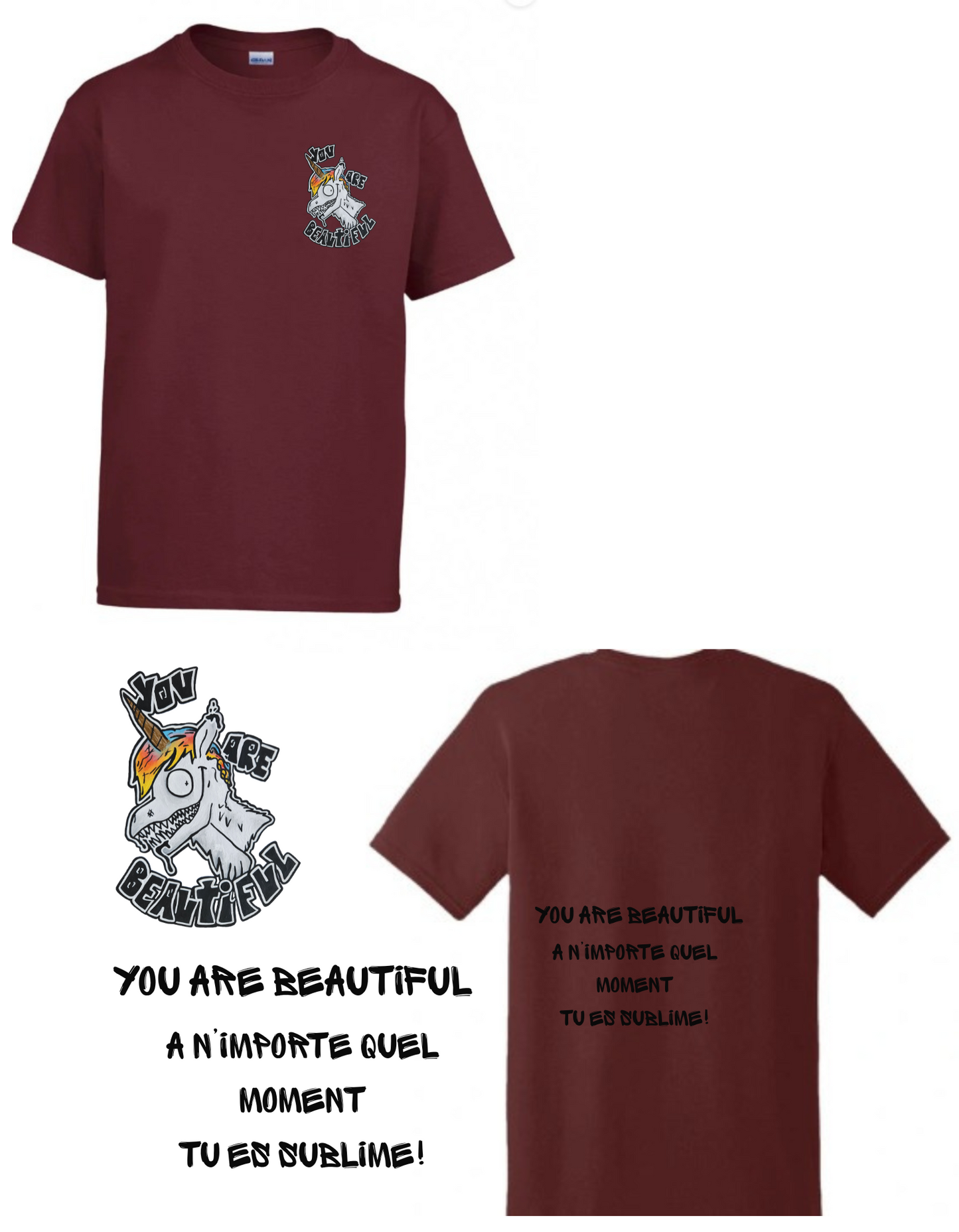 Gamme positive t-shirt You are beautiful