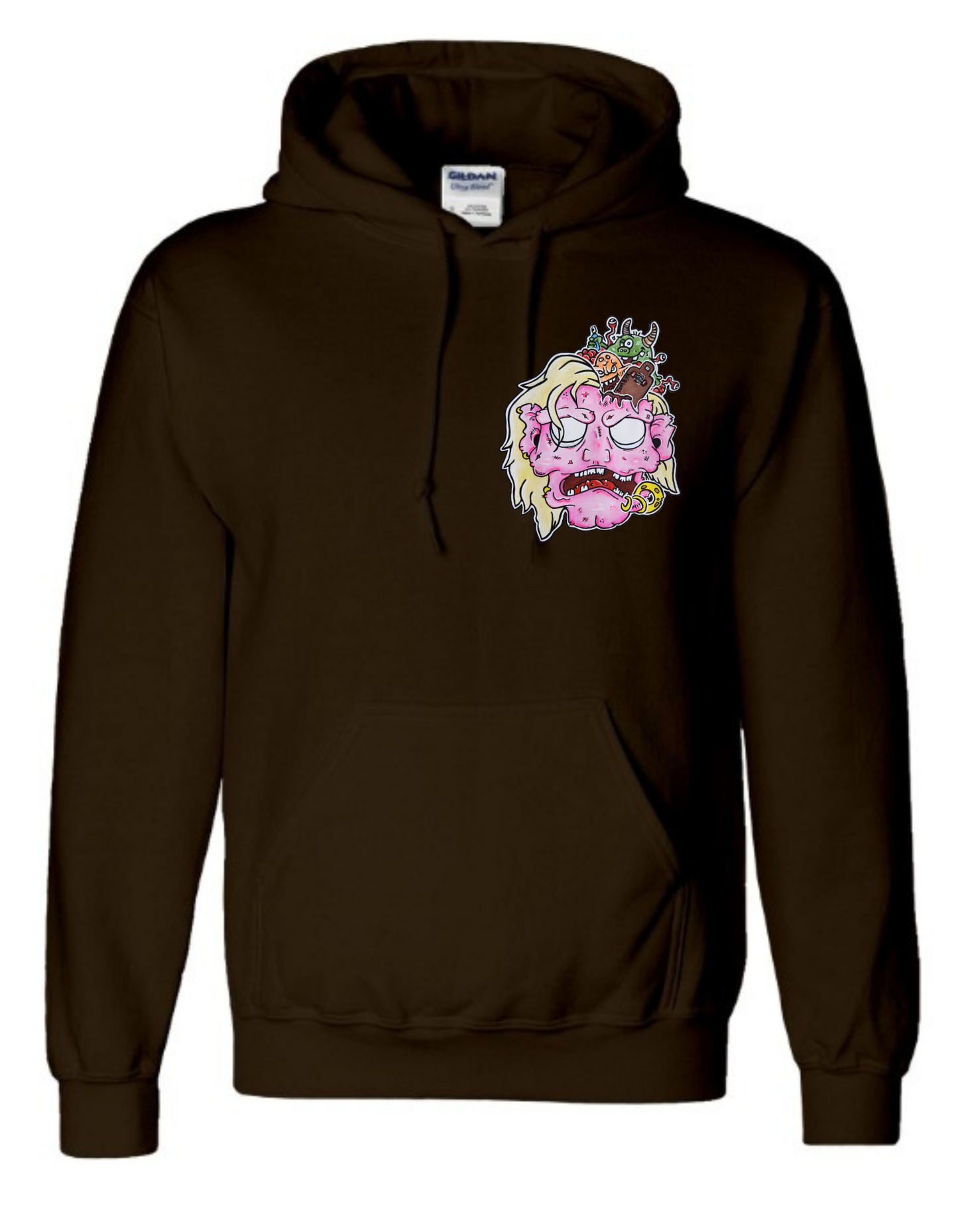 Hoodies Tête de zombie rose