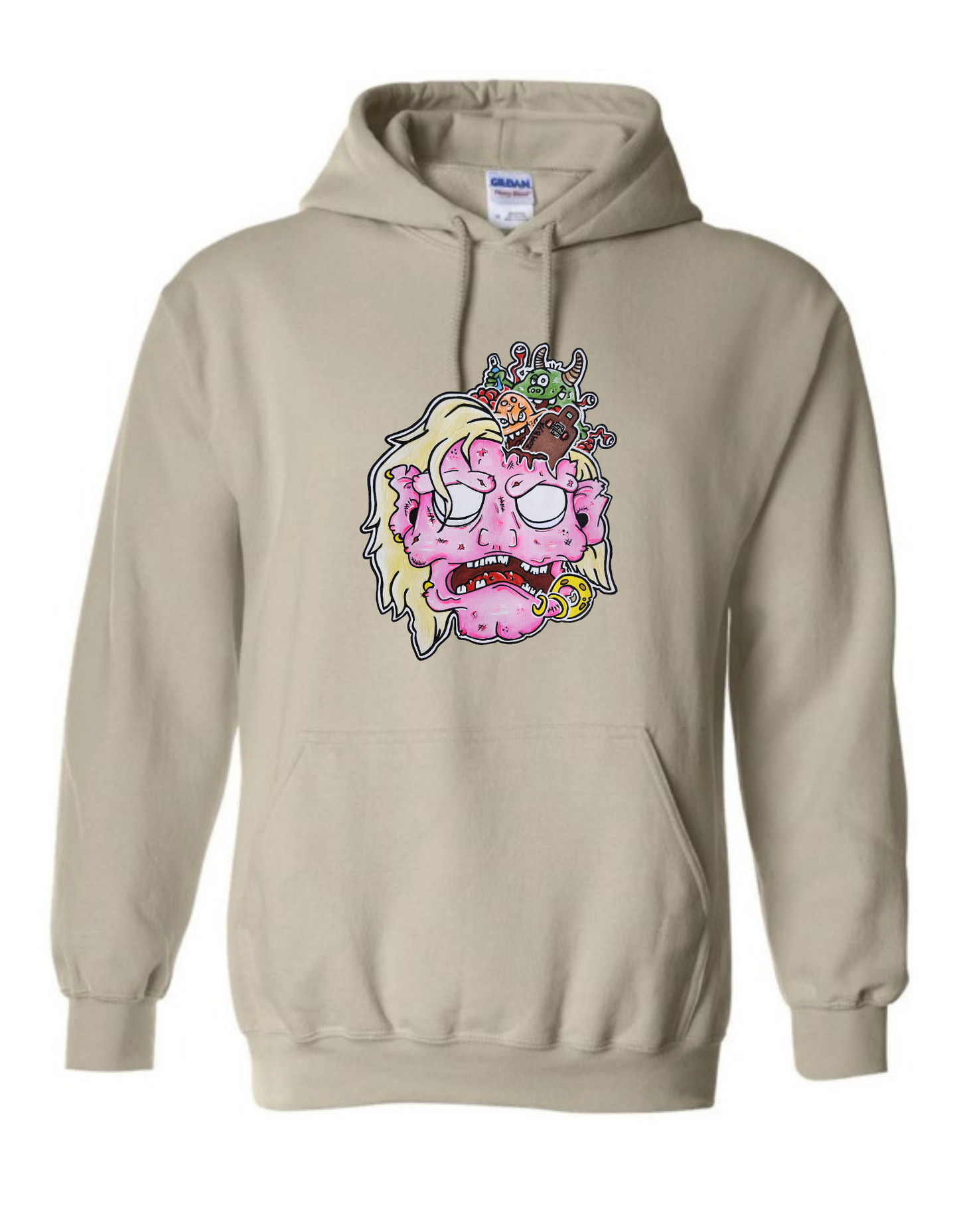 Hoodies Tête zombie rose