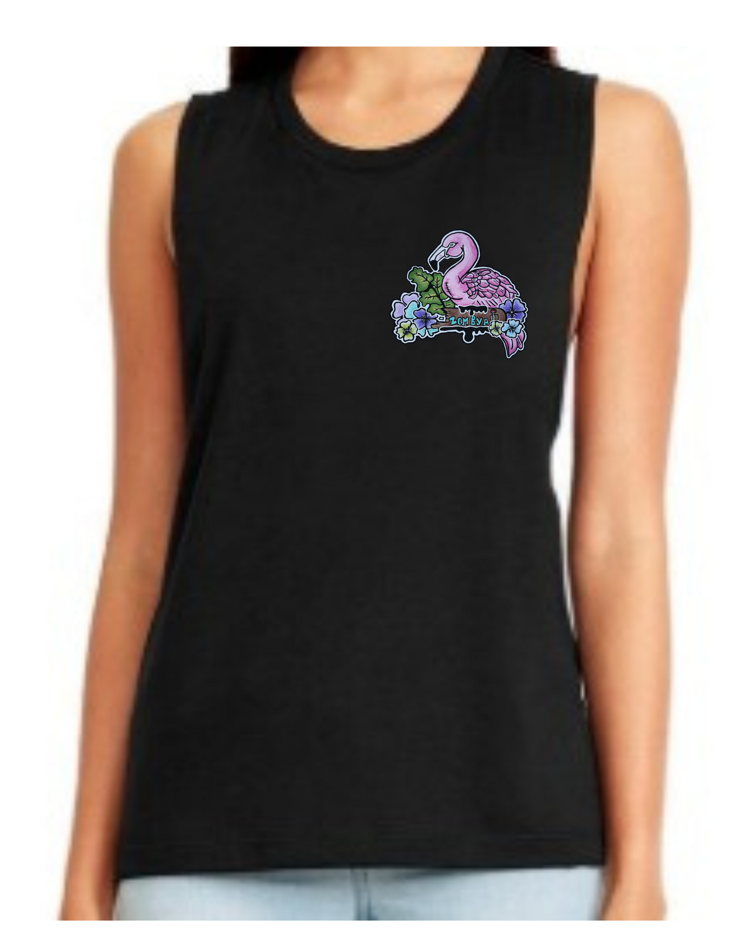 Camisole femme festival muscle flamant rose