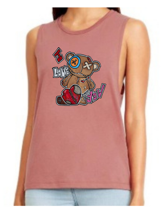 Camisole femme festival muscle Ours I Love you