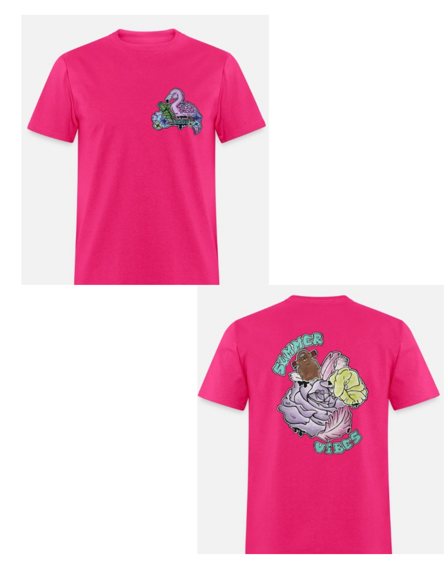 T-shirt combo flamant rose