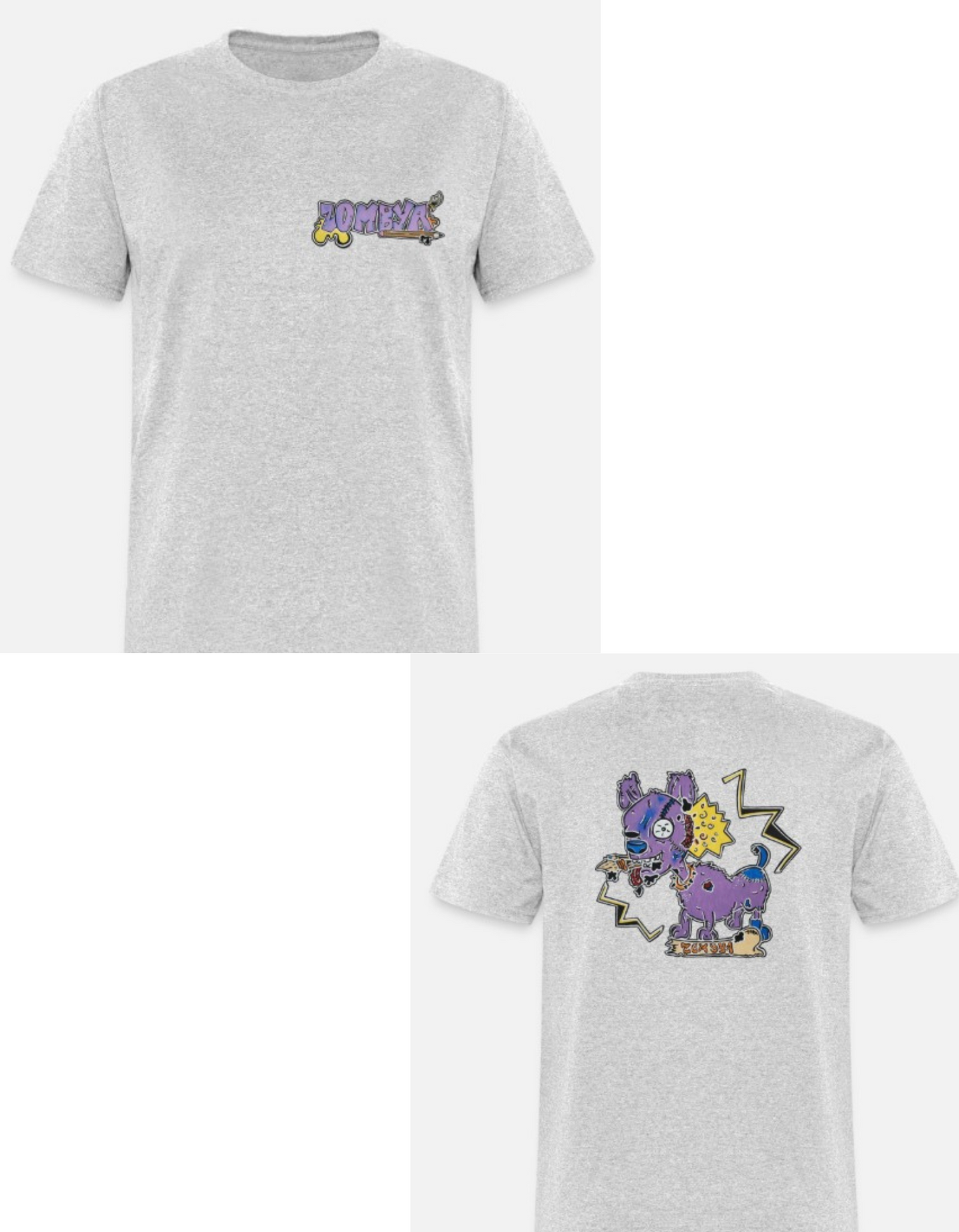 T-shirt enfant combo chien zombie
