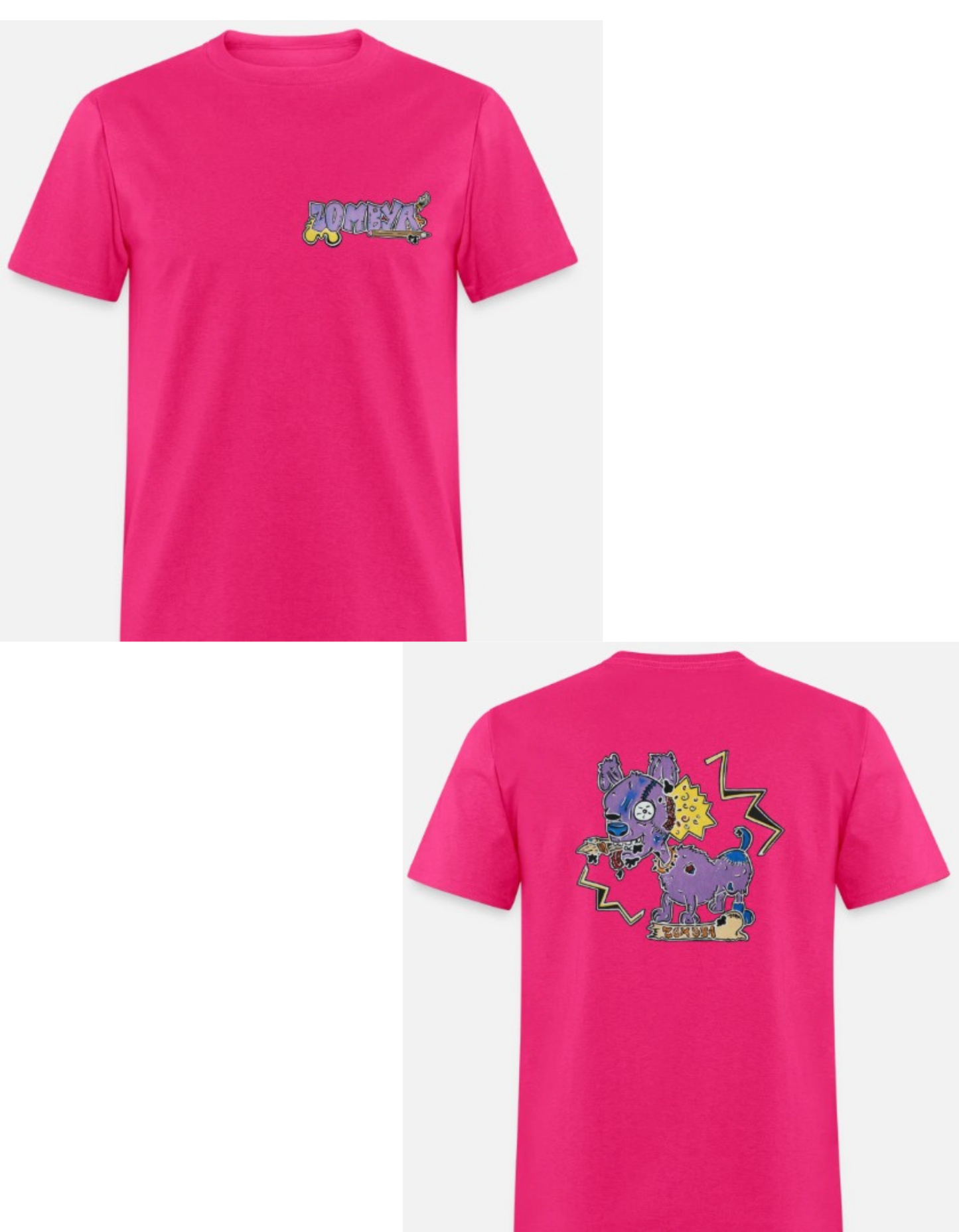 T-shirt combo chien zombie