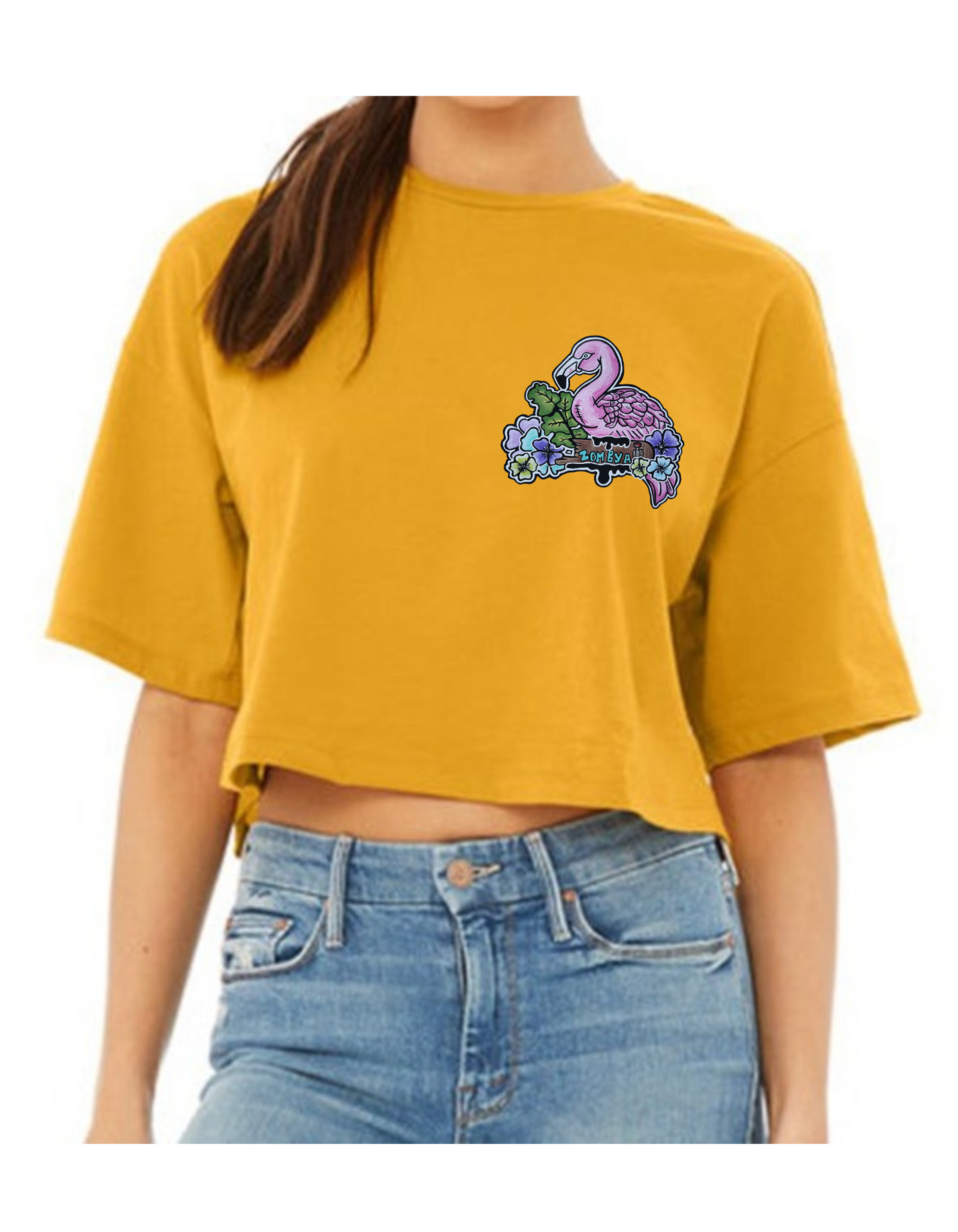 Crop top flamant rose