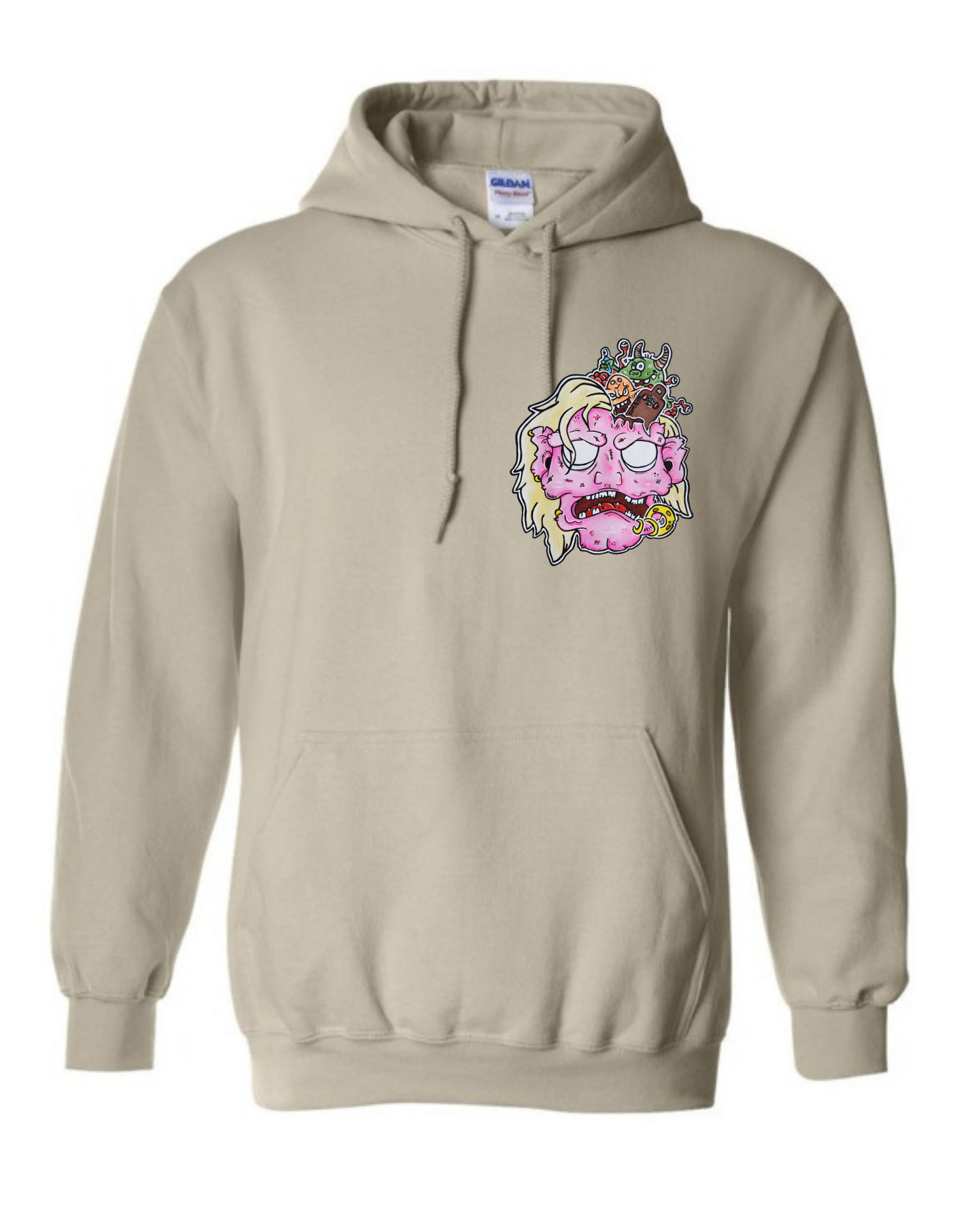 Hoodies Tête de zombie rose