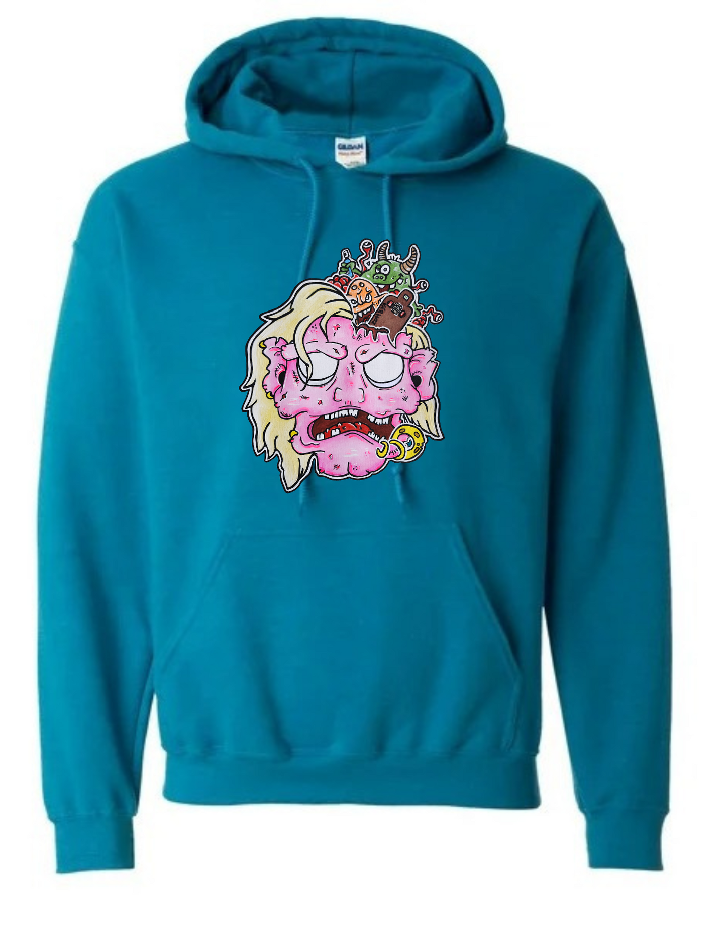 Hoodies Tête zombie rose