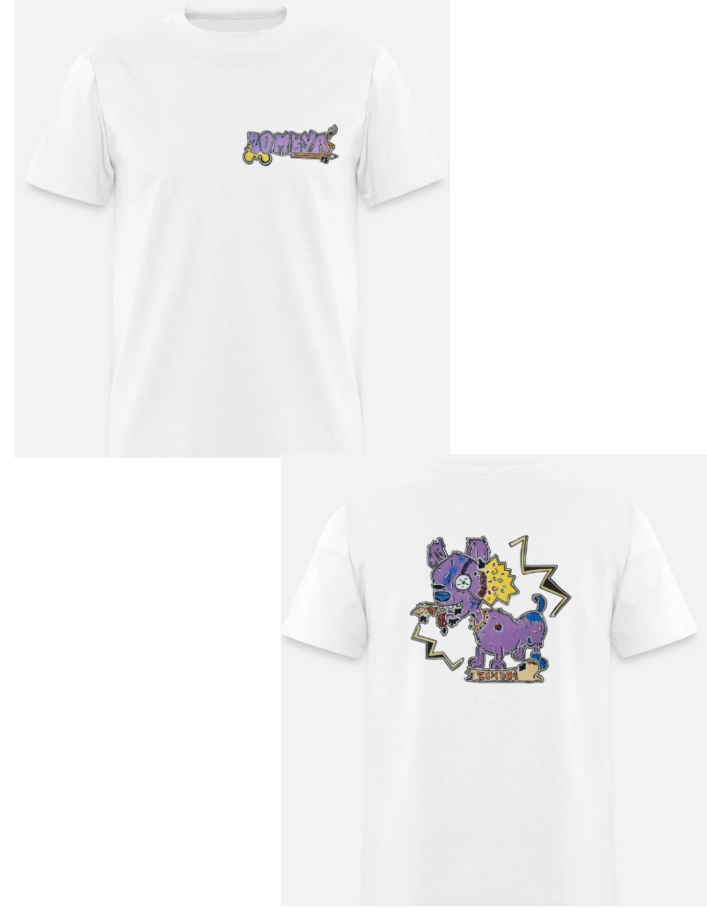 T-shirt combo chien zombie