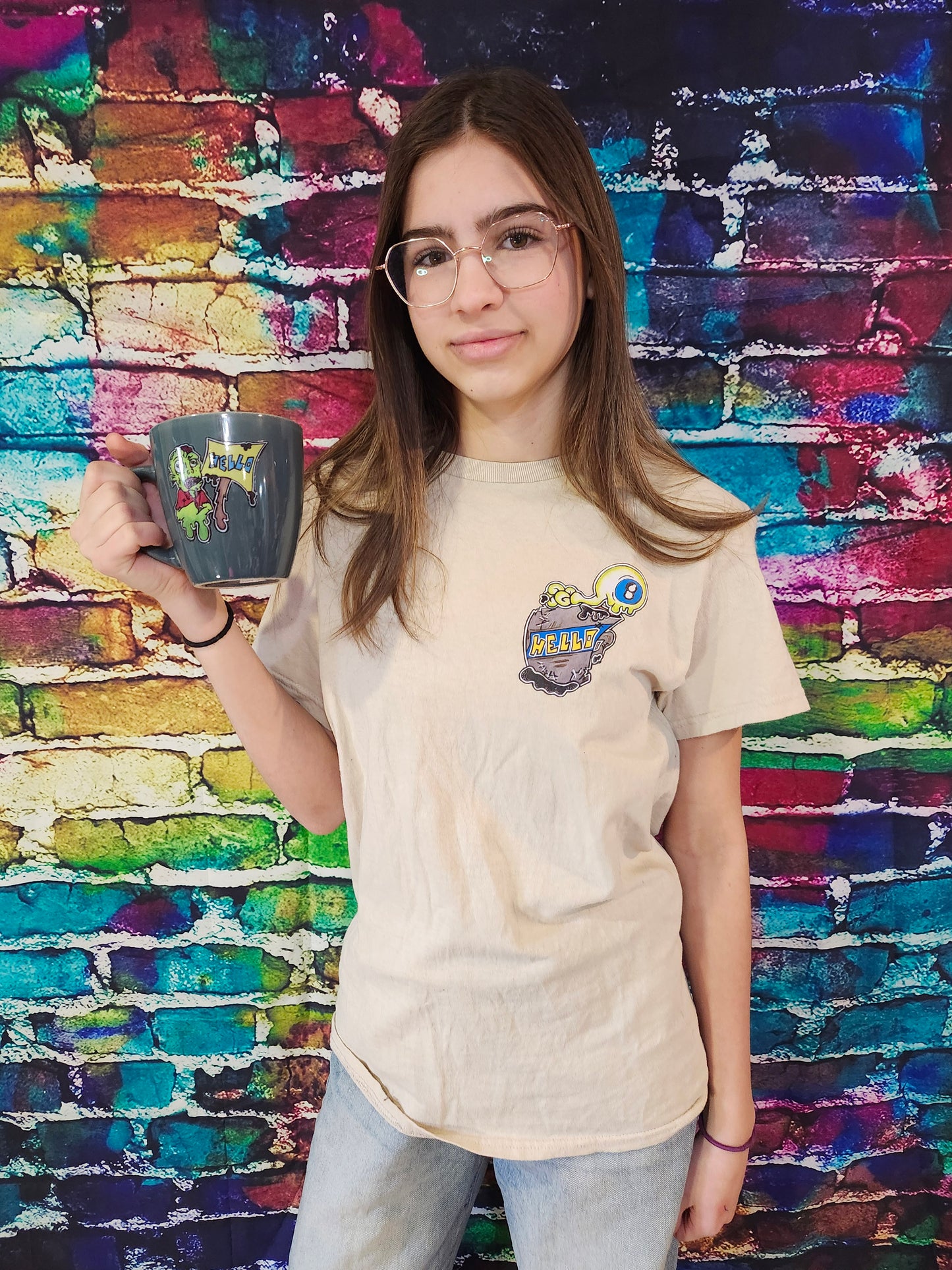 T-shirt hello oeil tasse