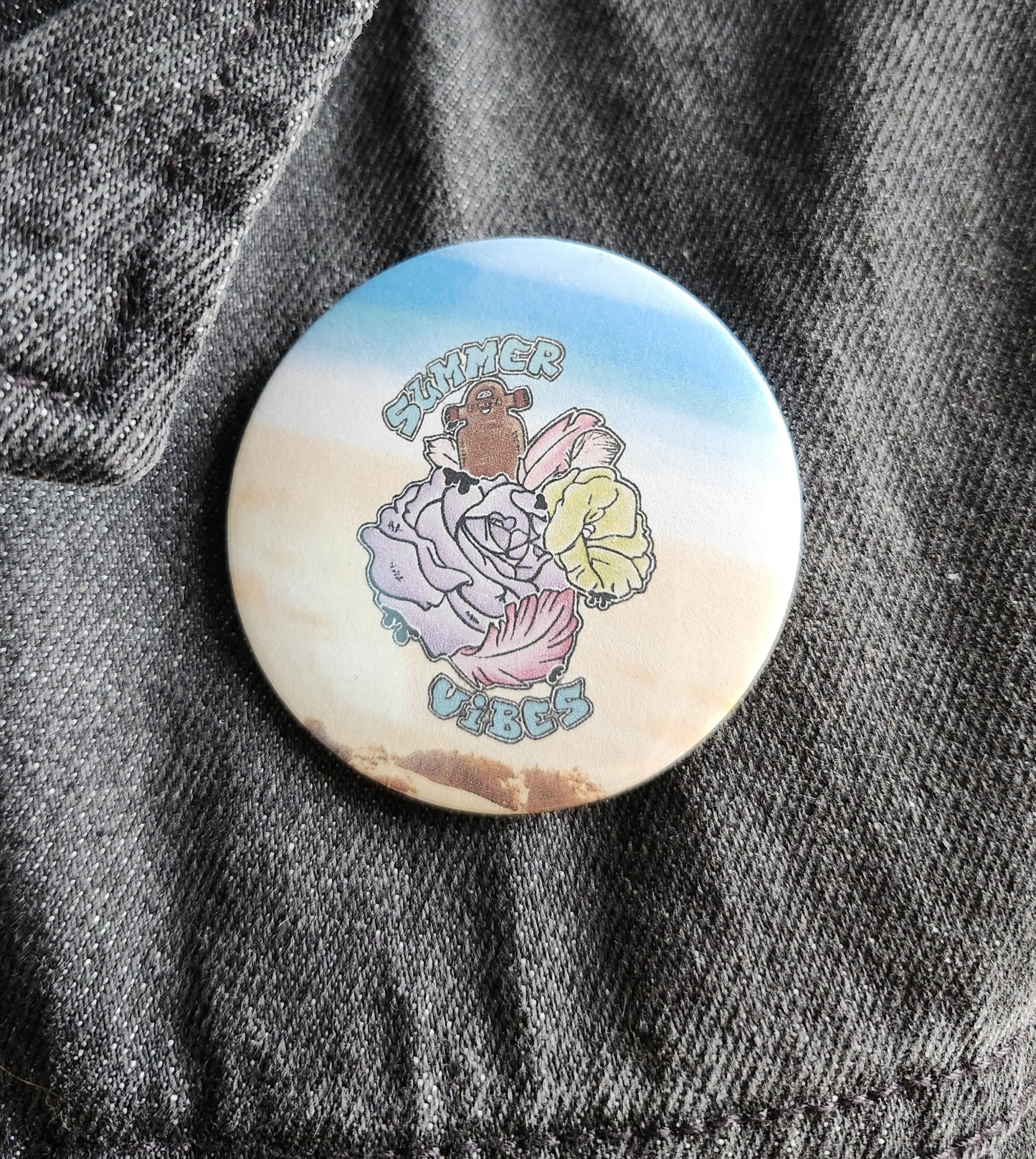 Macaron Summer vibes avec fond de couleur