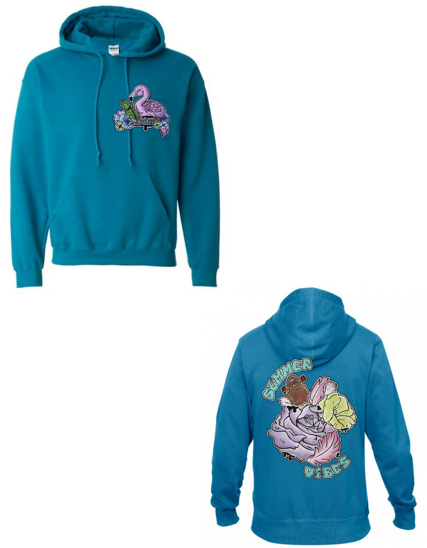 Hoodies combo flamant rose