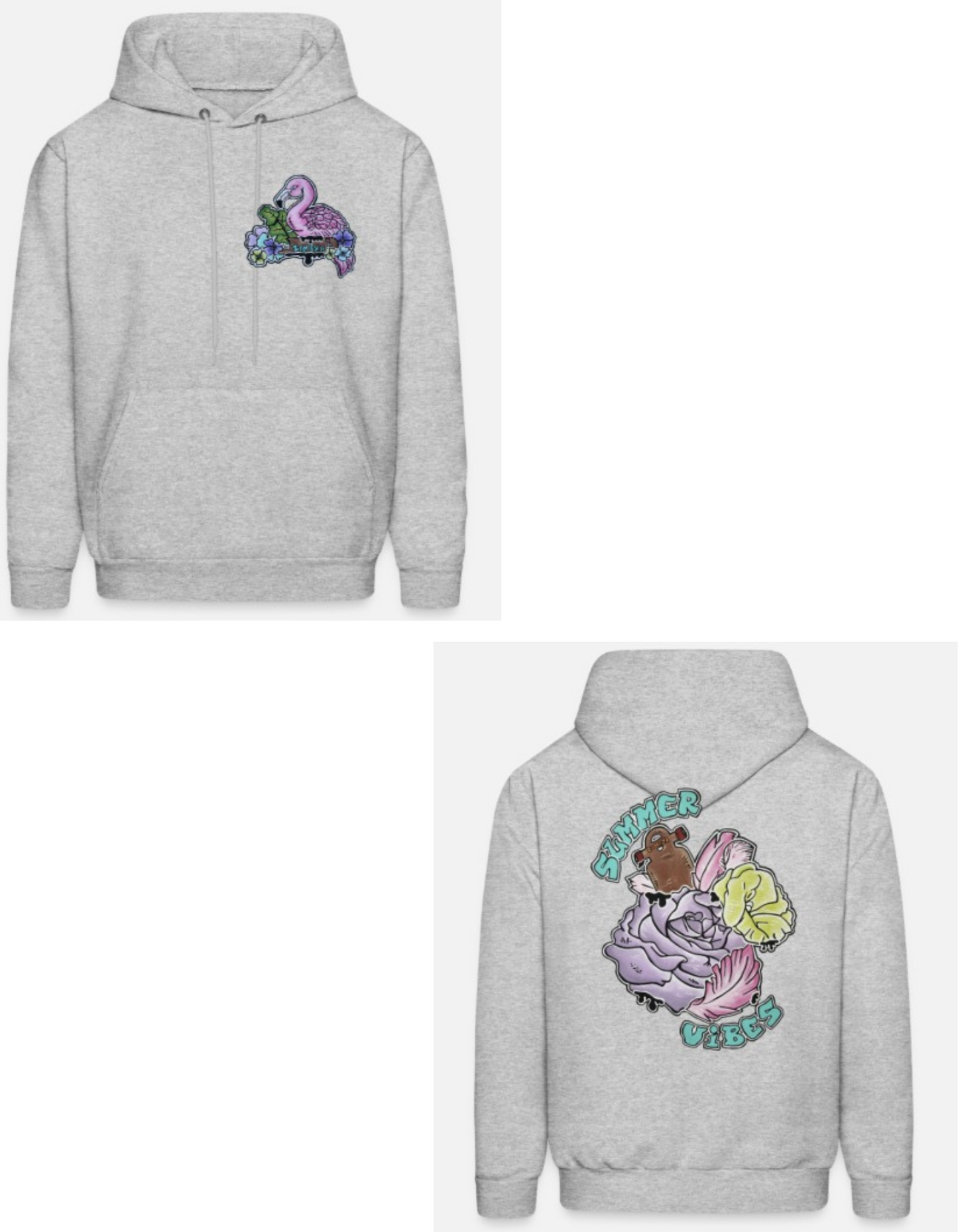 Hoodies combo flamant rose