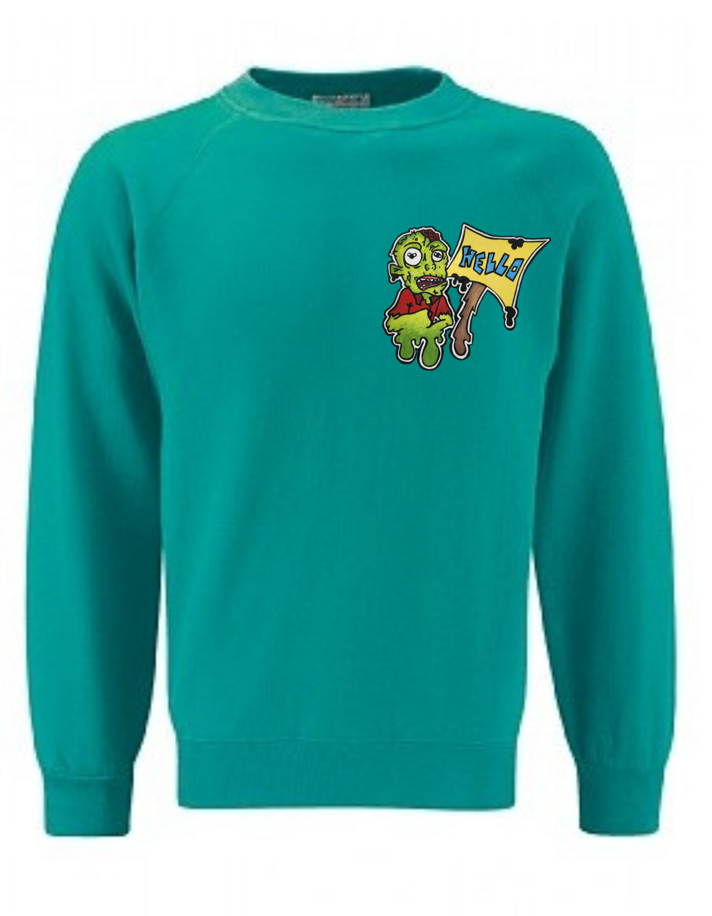 Crewneck zombie hello