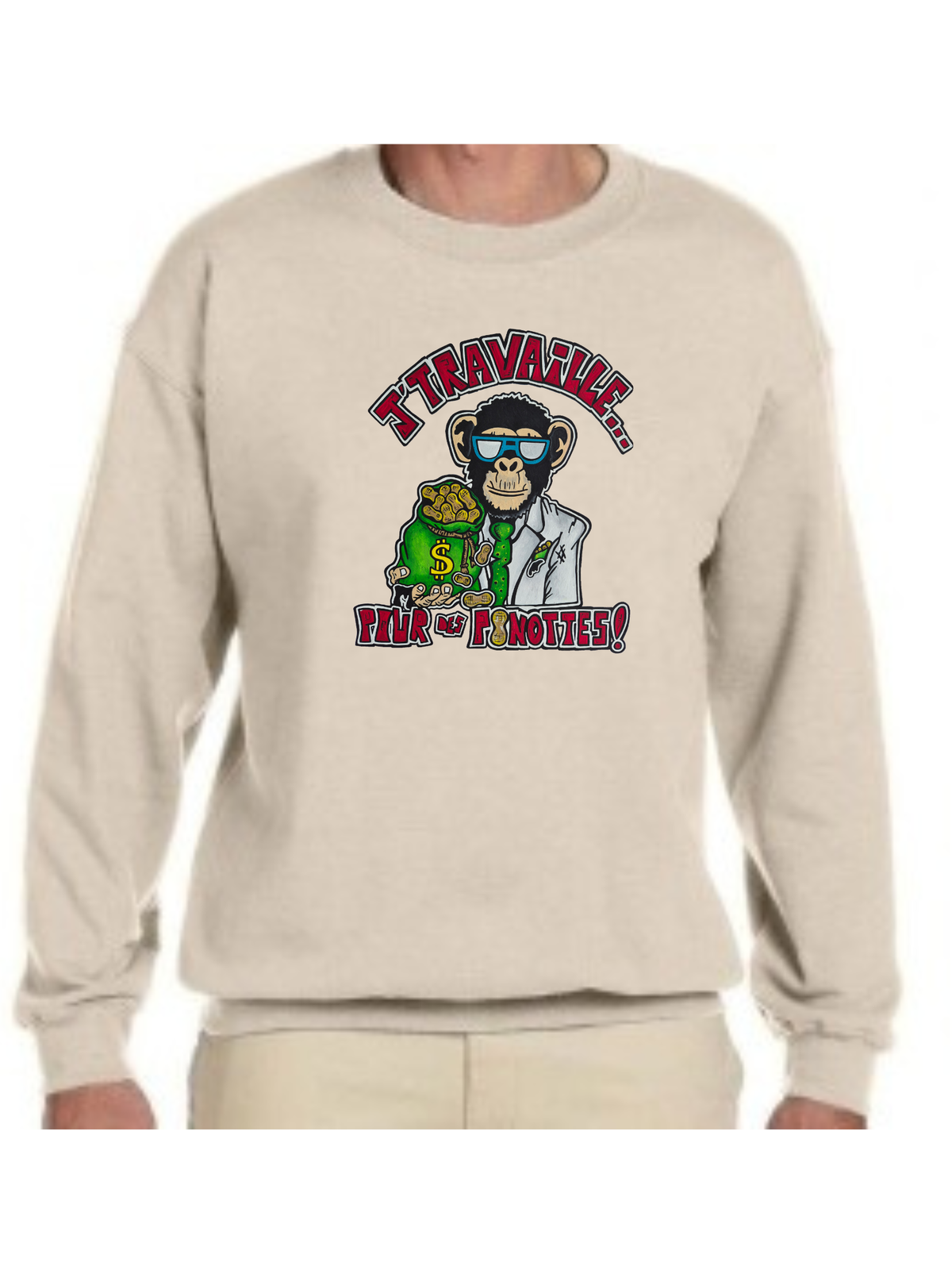 Crewneck J'travaille pour des peanuts