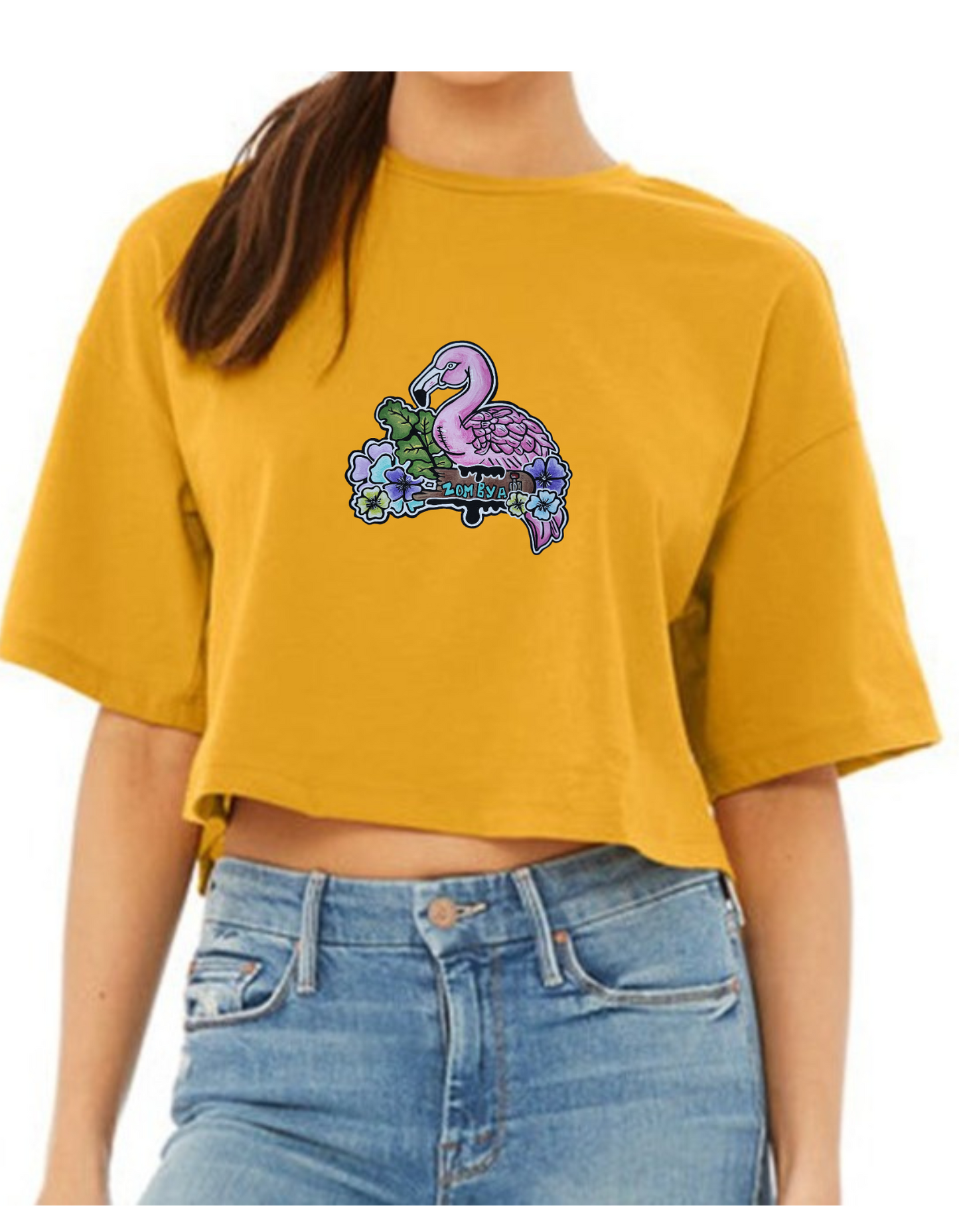 Crop top flamant rose