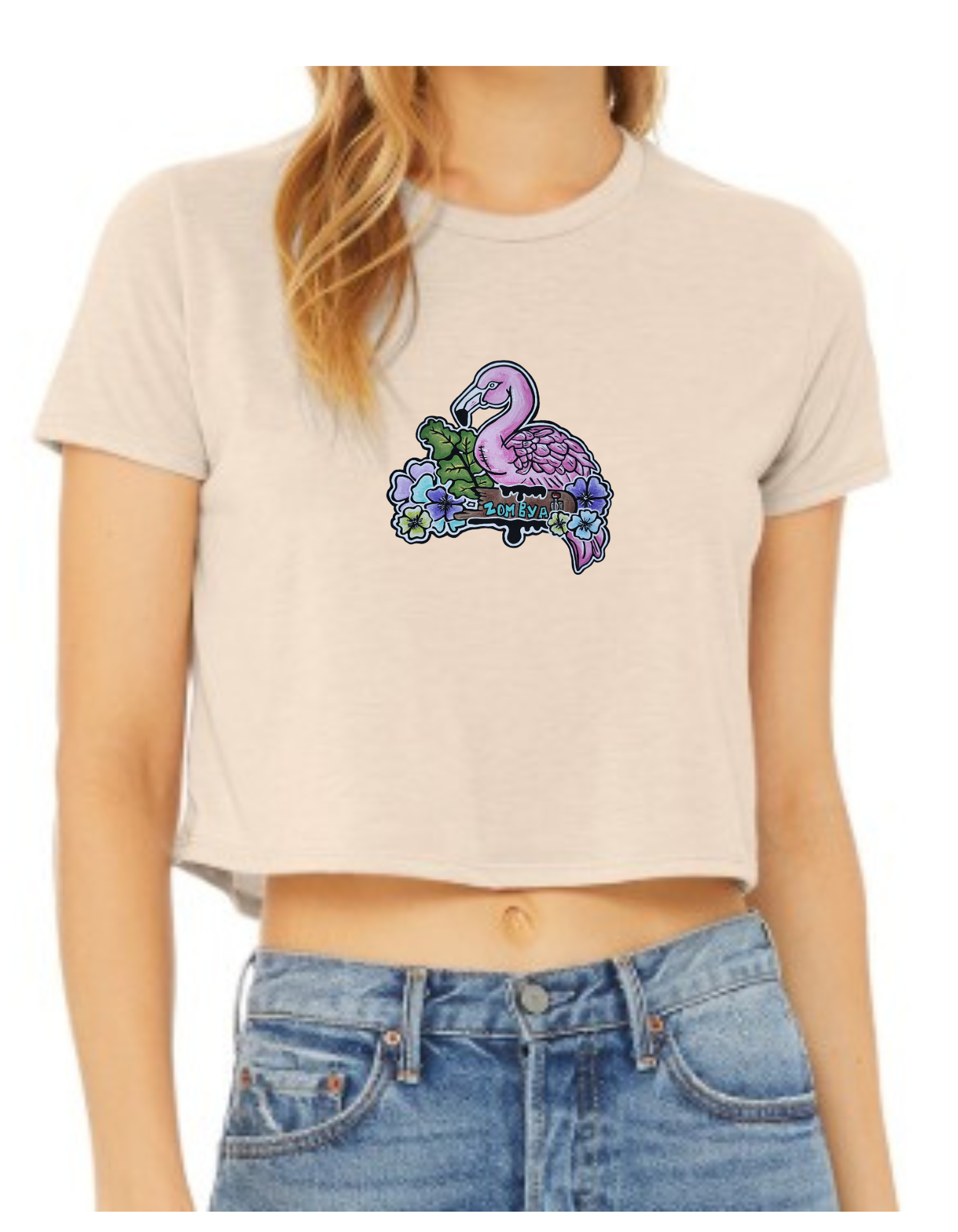 Crop top flamant rose