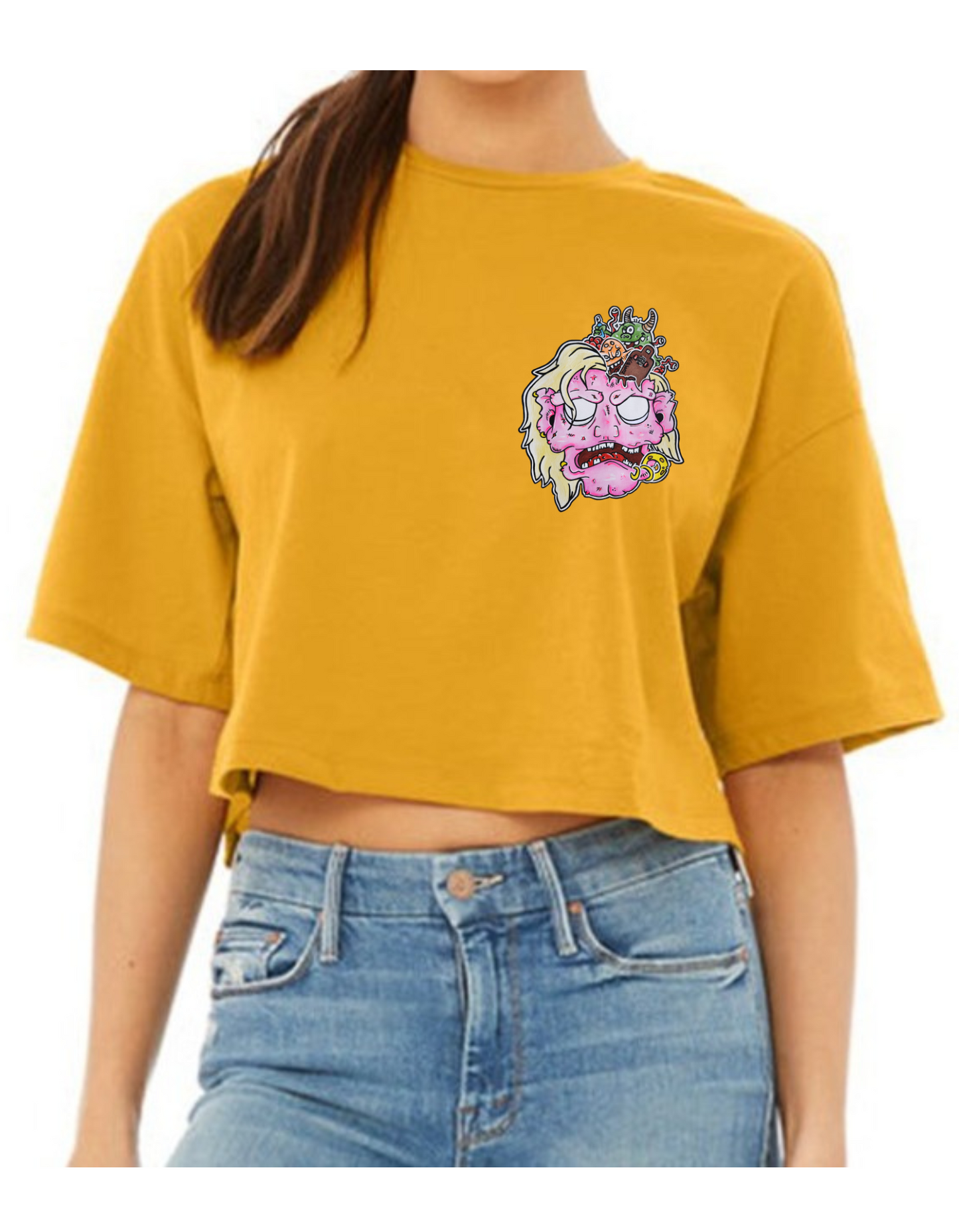 Crop top tête de zombie rose