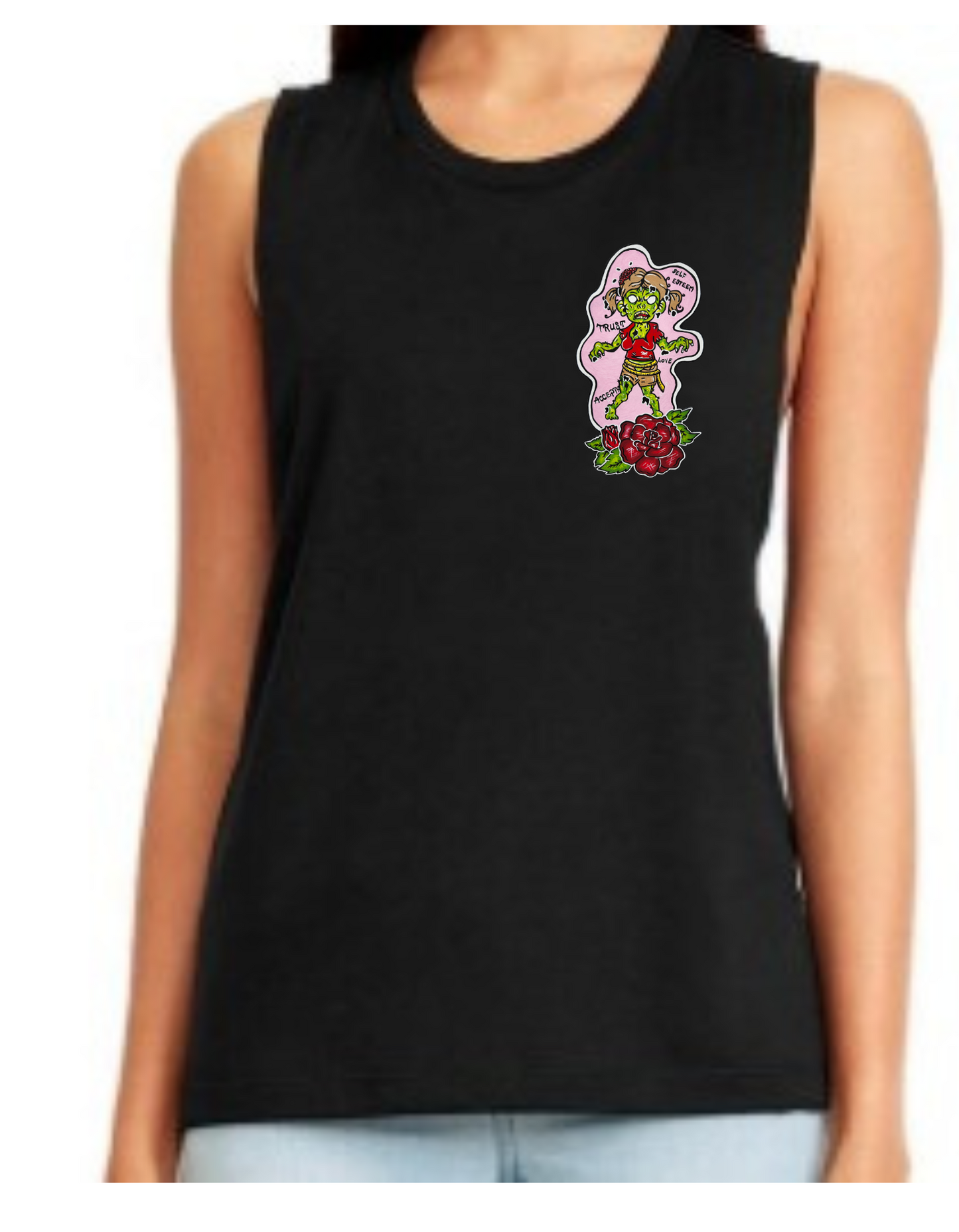 Camisole femme festival muscle Fille zombie fleur