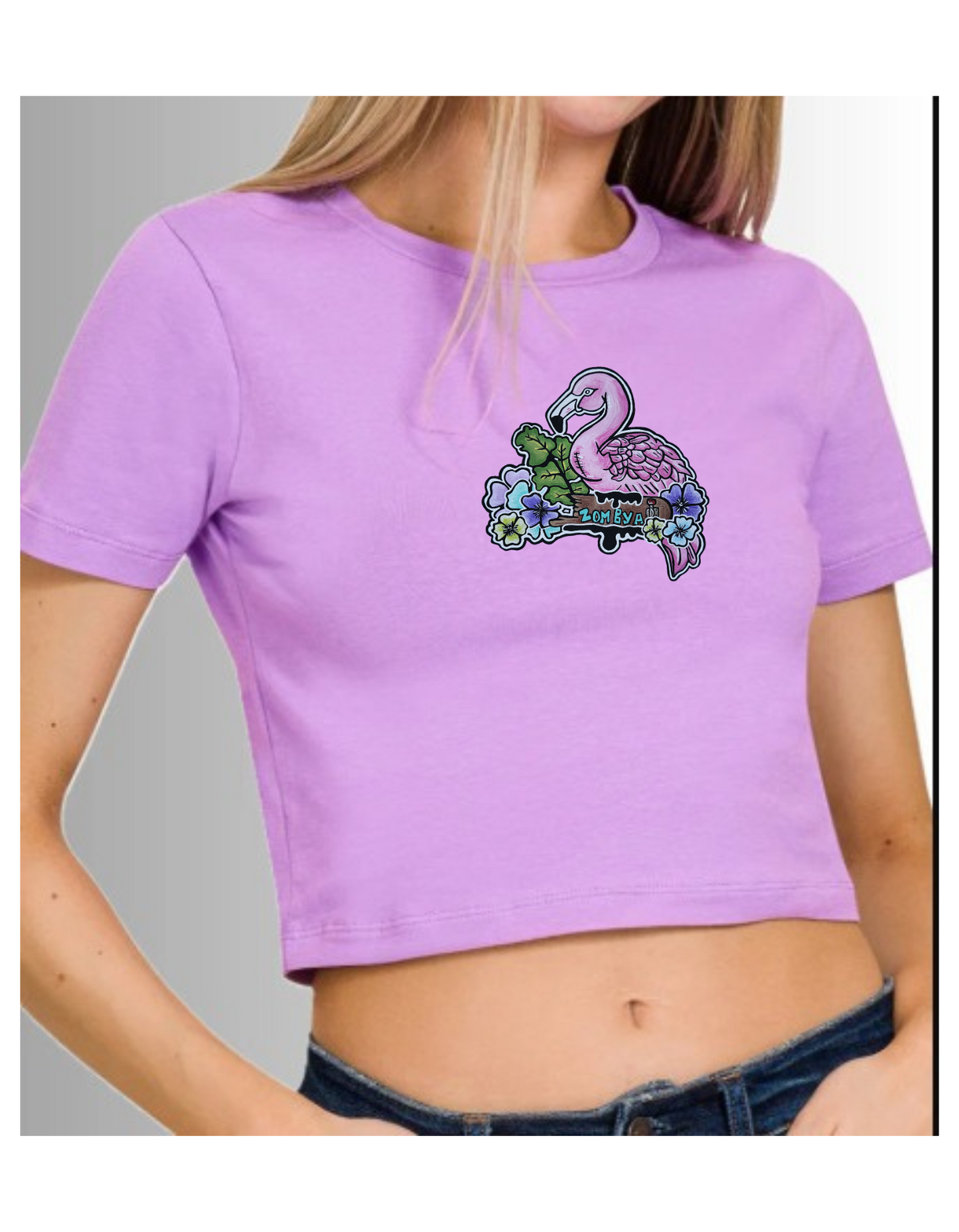 Crop top flamant rose