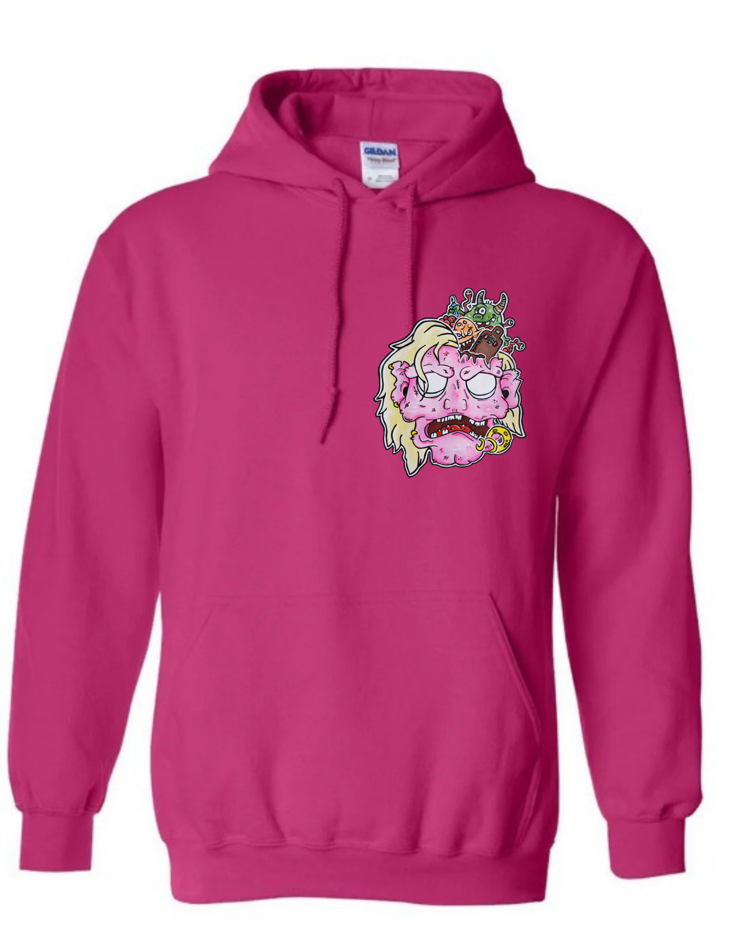Hoodies Tête de zombie rose