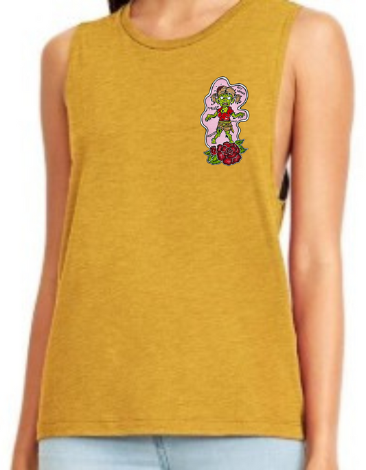 Camisole femme festival muscle Fille zombie fleur