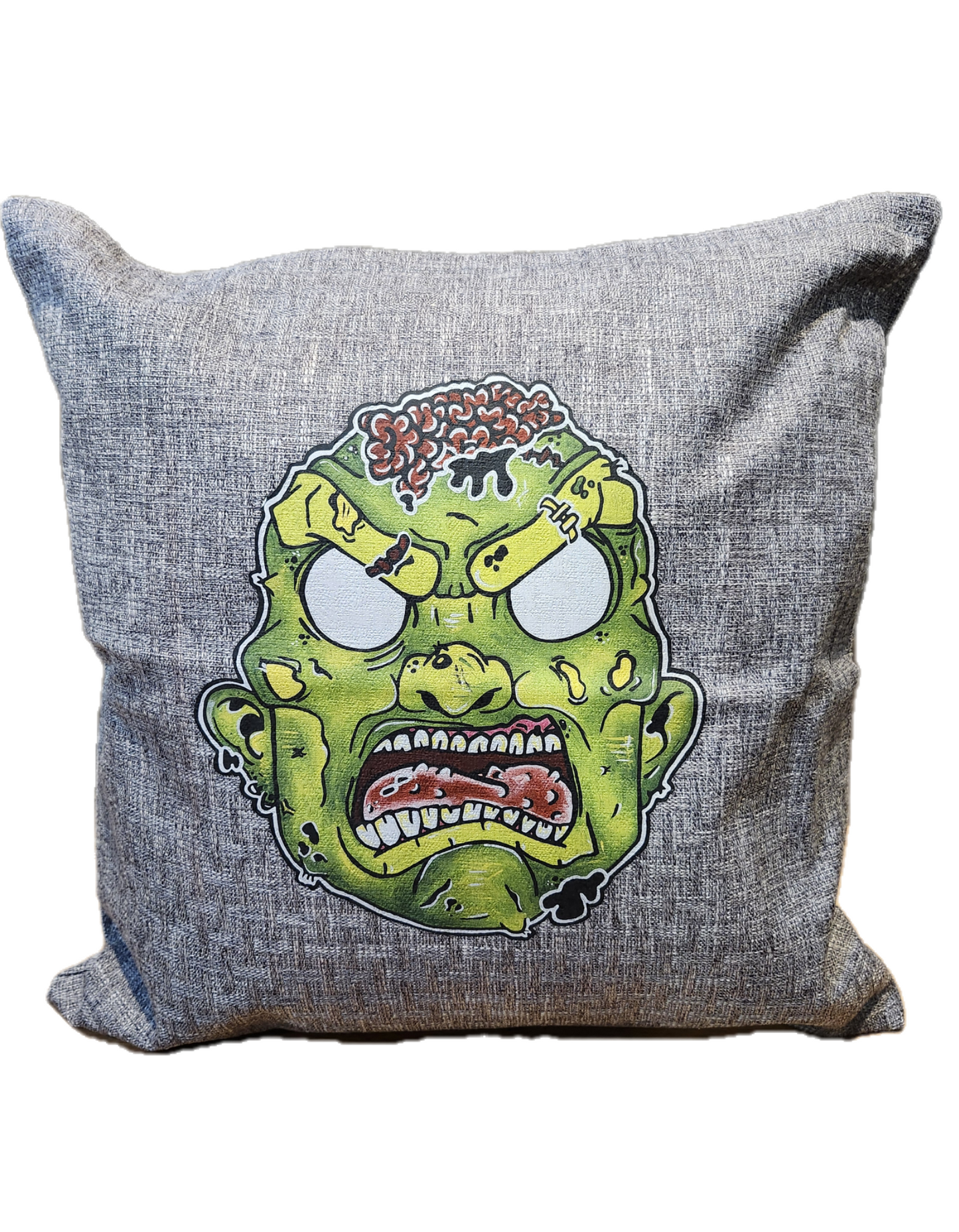 Housse coussin tete de zombie