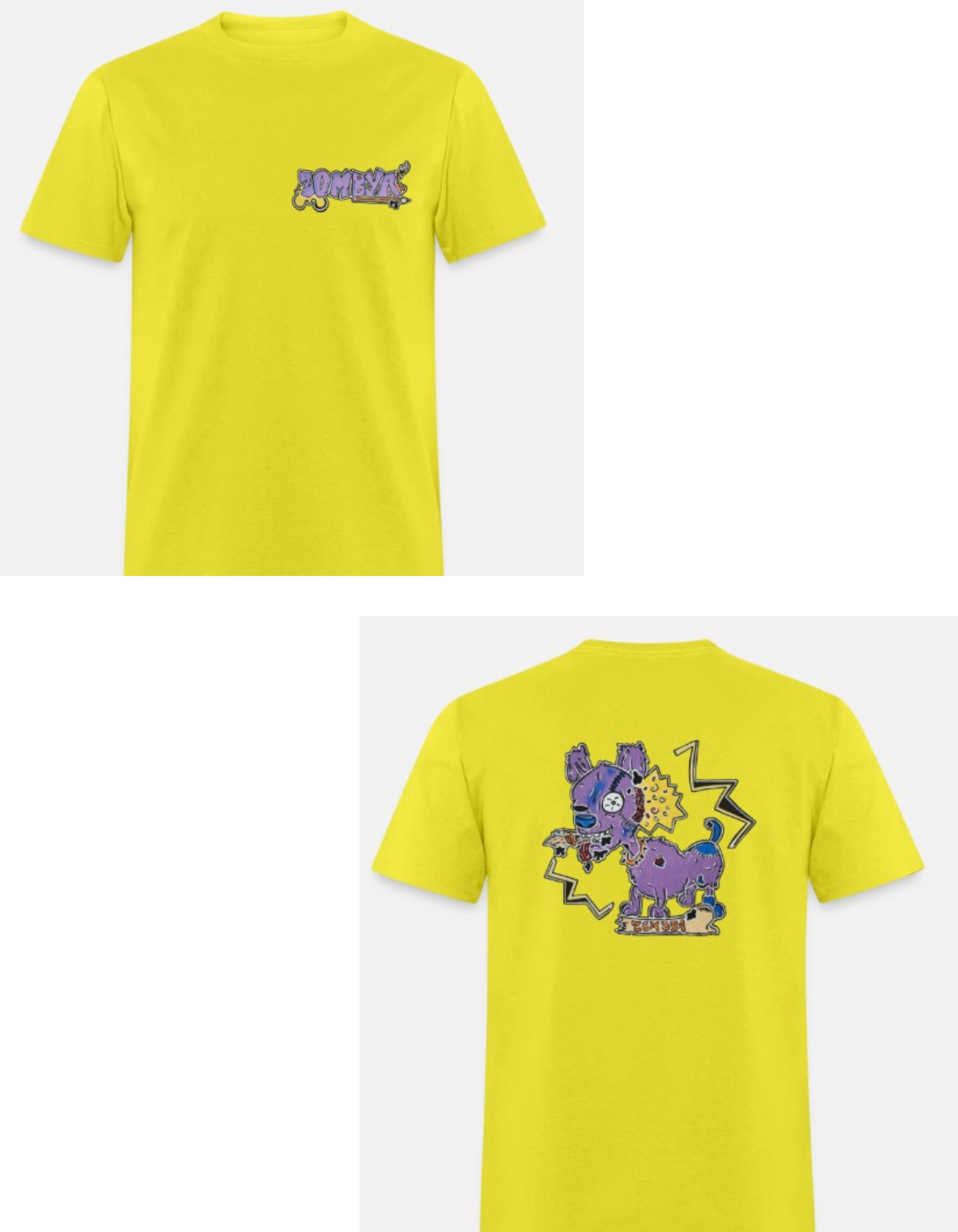 T-shirt combo chien zombie
