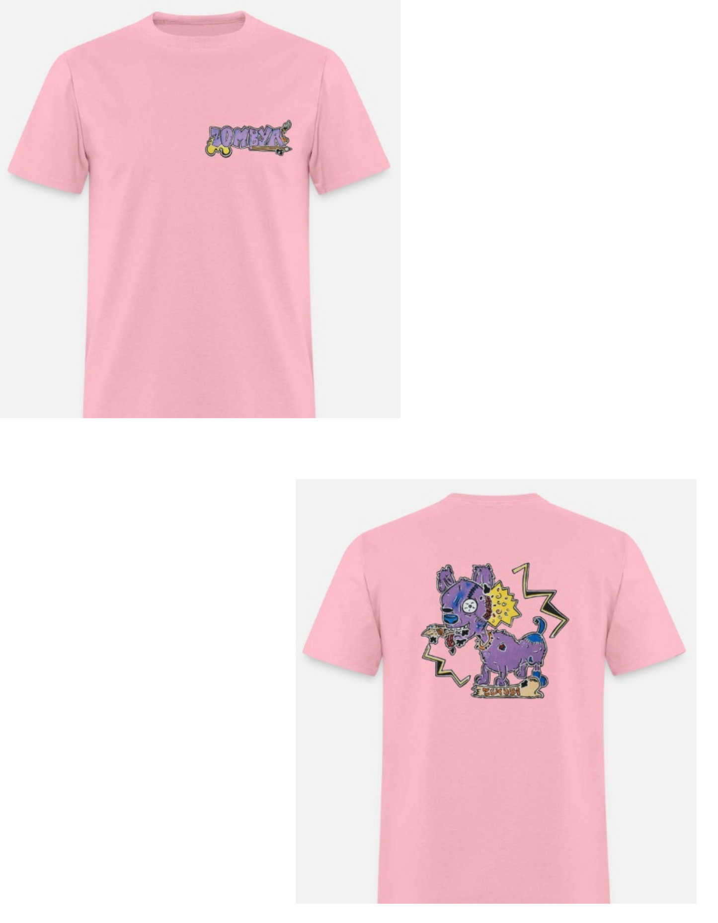 T-shirt combo chien zombie