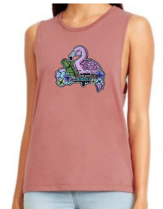 Camisole femme festival muscle Flamant rose