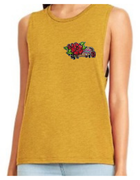 Camisole femme festival muscle Skate fleur