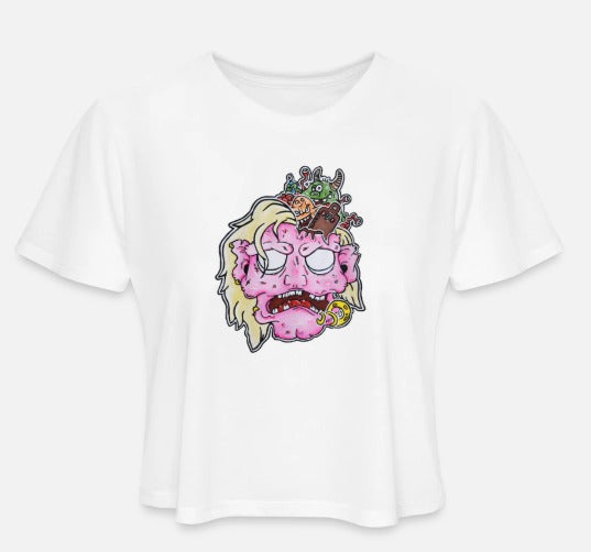 Crop top tête de zombie rose