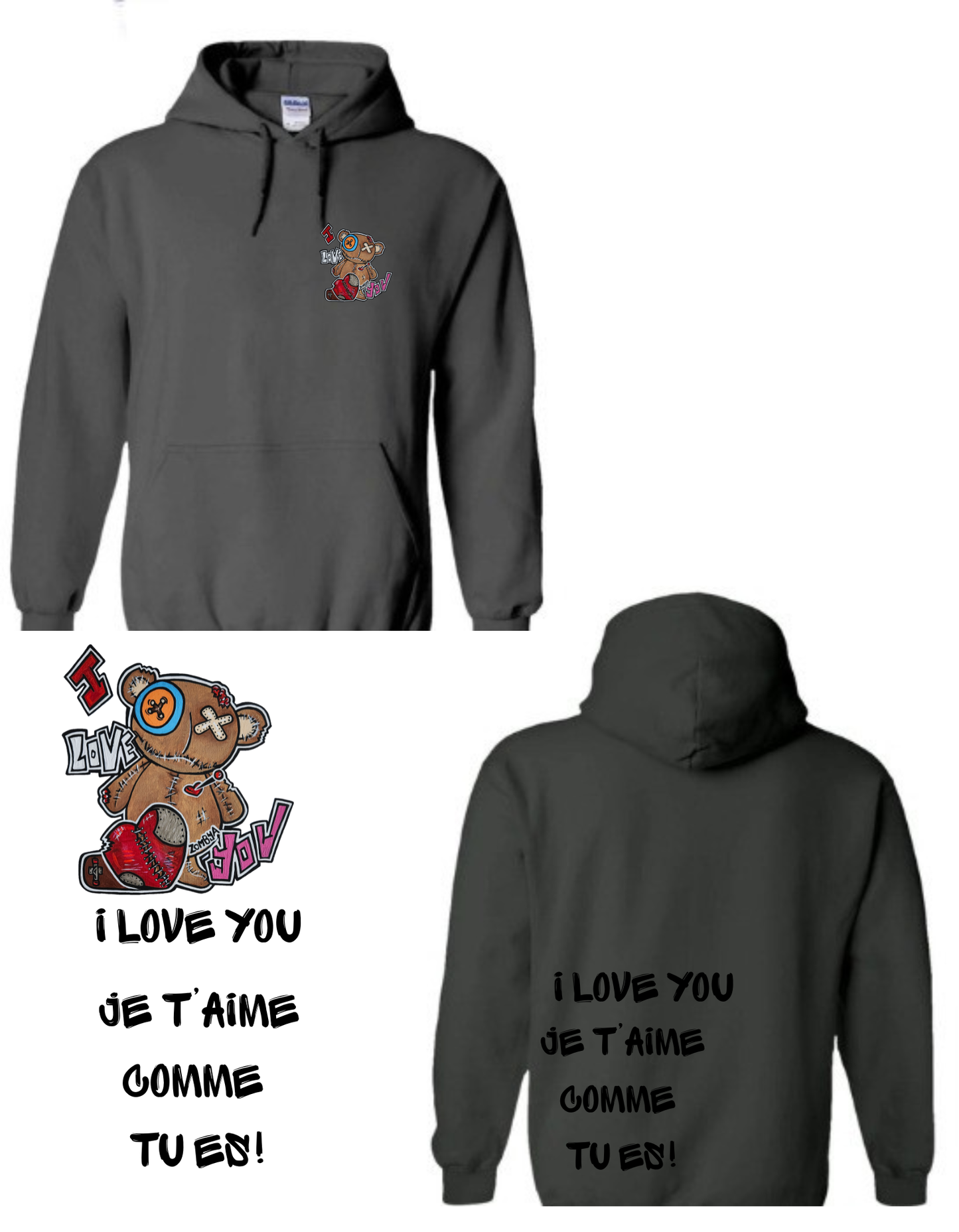Gamme Positive Hoodies I love you