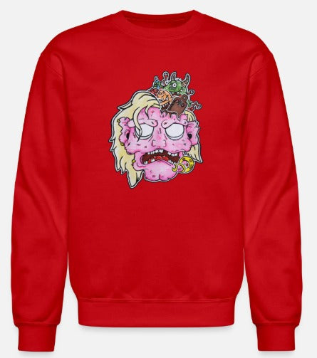 Crewneck tête de zombie rose