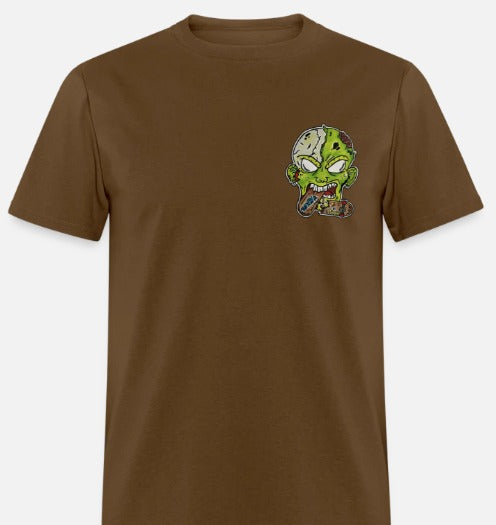 T-shirt zombie qui mange un skate