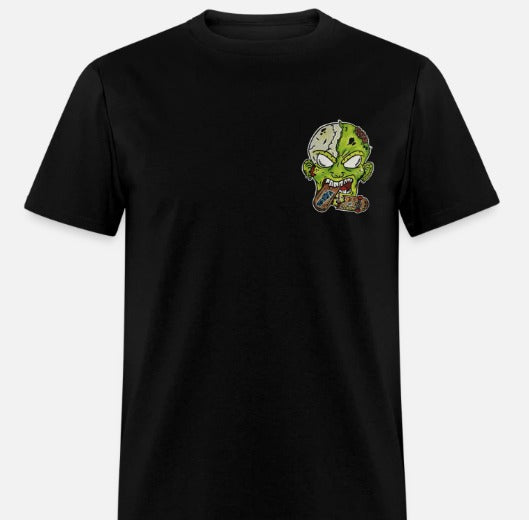 T-shirt zombie qui mange un skate
