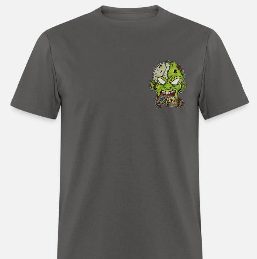 T-shirt zombie qui mange un skate