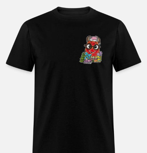 t-shirt monstre rouge noel