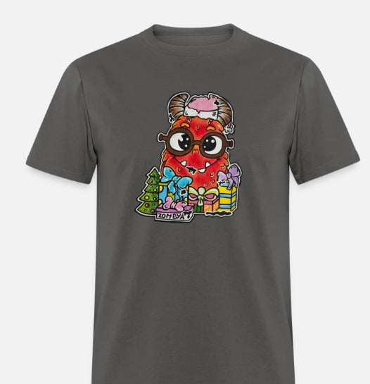 T-shirt enfant monstre rouge noël
