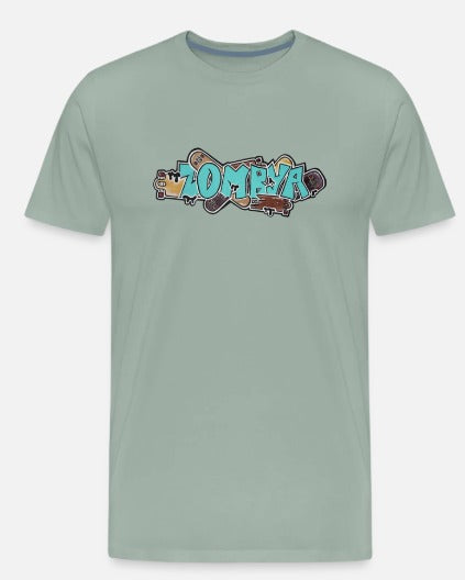T-shirt zombya design planche a roulette