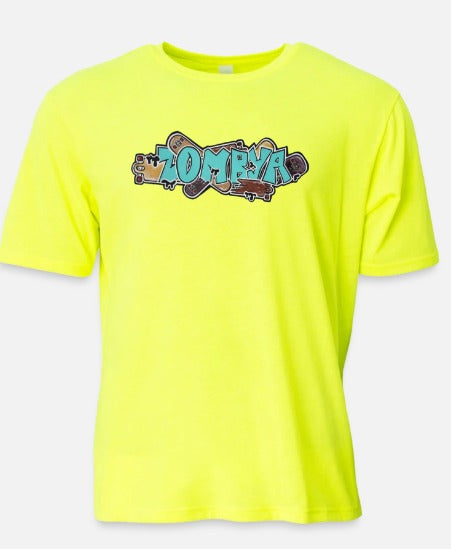 T-shirt zombya design planche a roulette