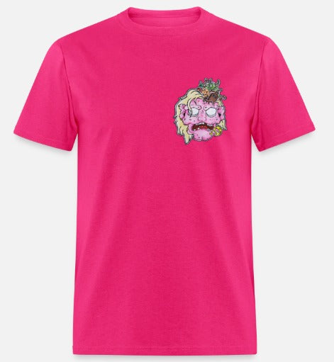 T-shirt Tête de zombie rose