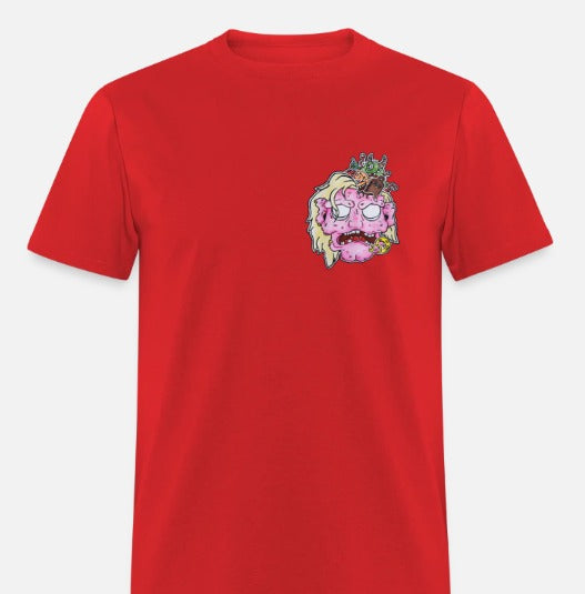 T-shirt enfant tête de zombie rose