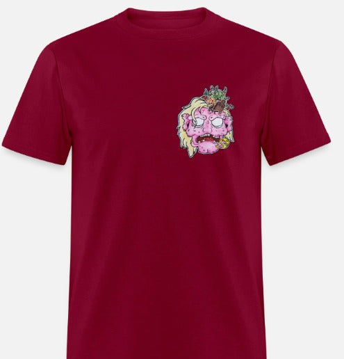 T-shirt Tête de zombie rose