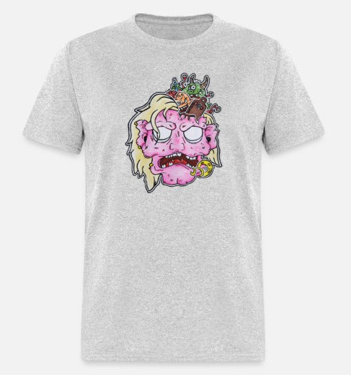 T-shirt pour tout petit tête de zombie rose