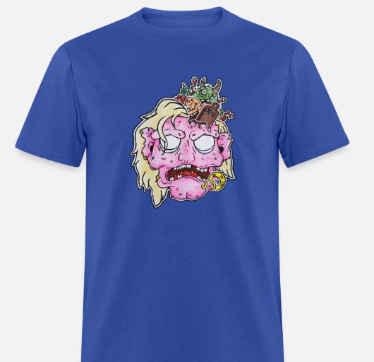 T-shirt tete de zombie rose