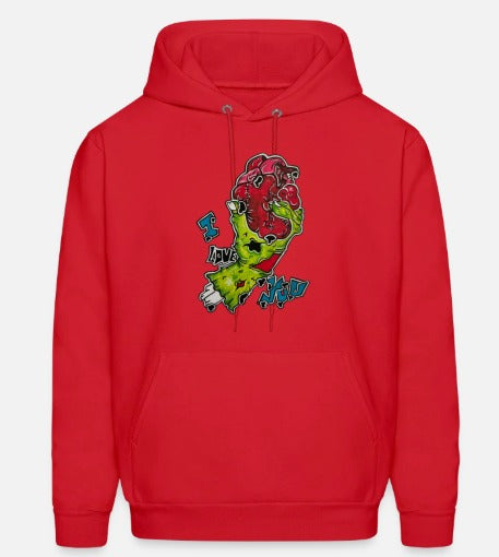 Hoodies Main zombie coeur I love you