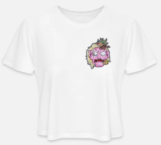 Crop top tête de zombie rose